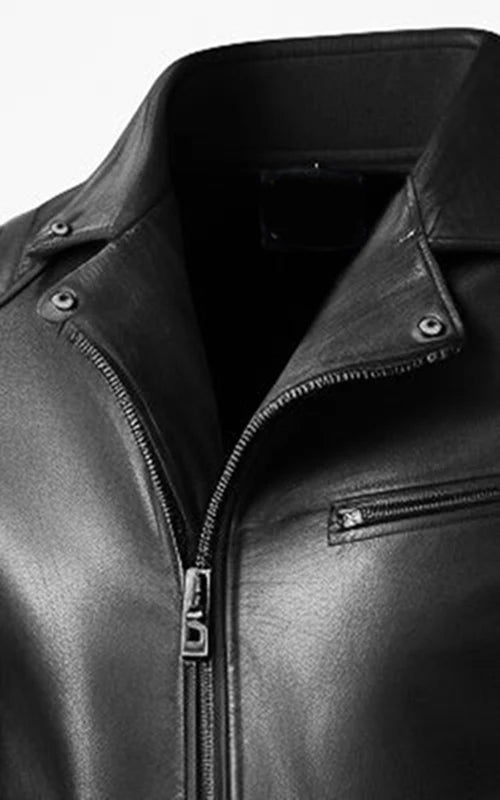 Martin Men's Black Leather Motorcycle Jacket – Classic Biker Leather Outerwear