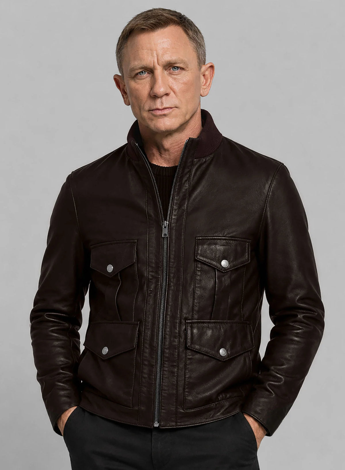 Daniel Craig Casino Royale Leather Jacket