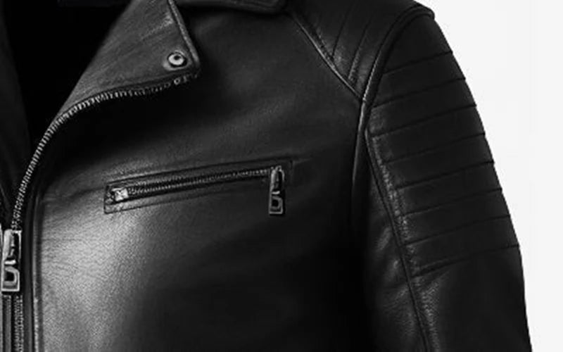Martin Men's Black Leather Motorcycle Jacket – Classic Biker Leather Outerwear