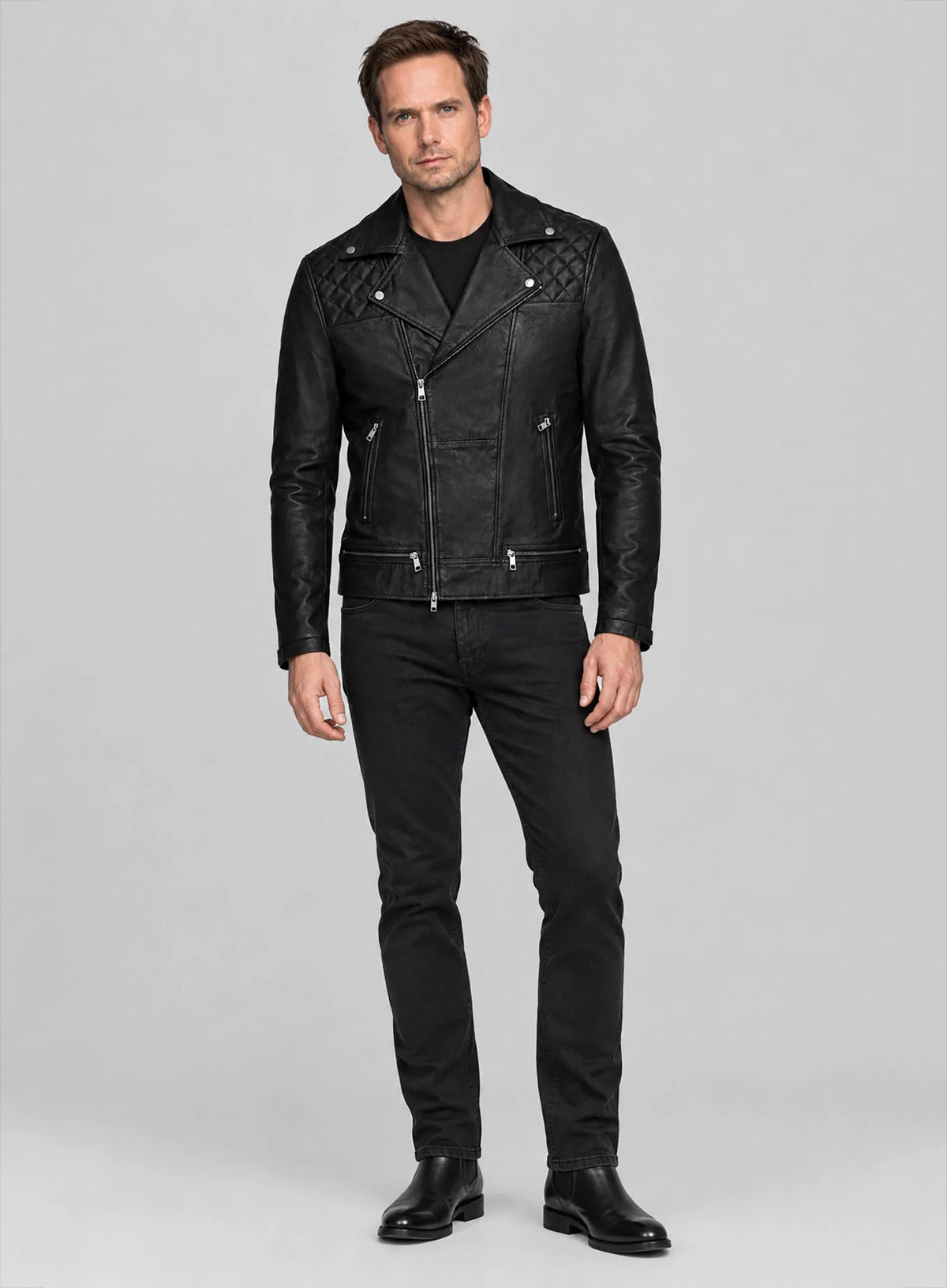 Patrick J Adams Leather Jacket - Iron Crest Leather