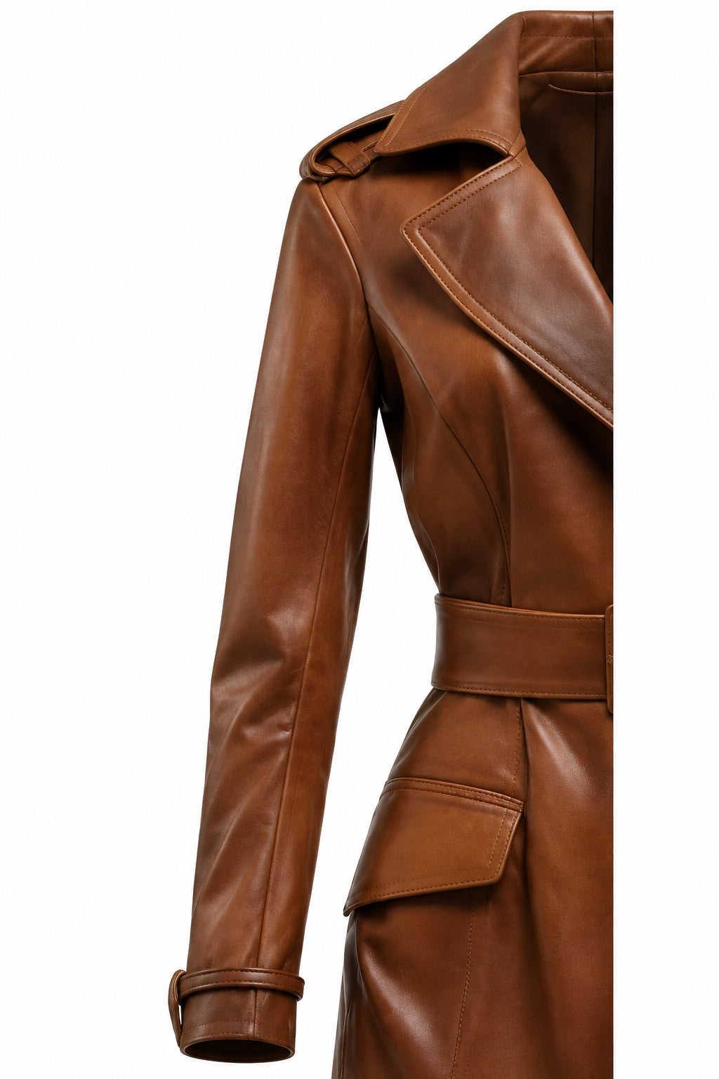 Women’s Distressed Brown Vintage Leather Long Coat – Timeless Vintage Leather Outerwear