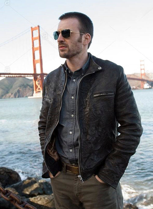 Chris Evans Playing It Cool Leather Jacket