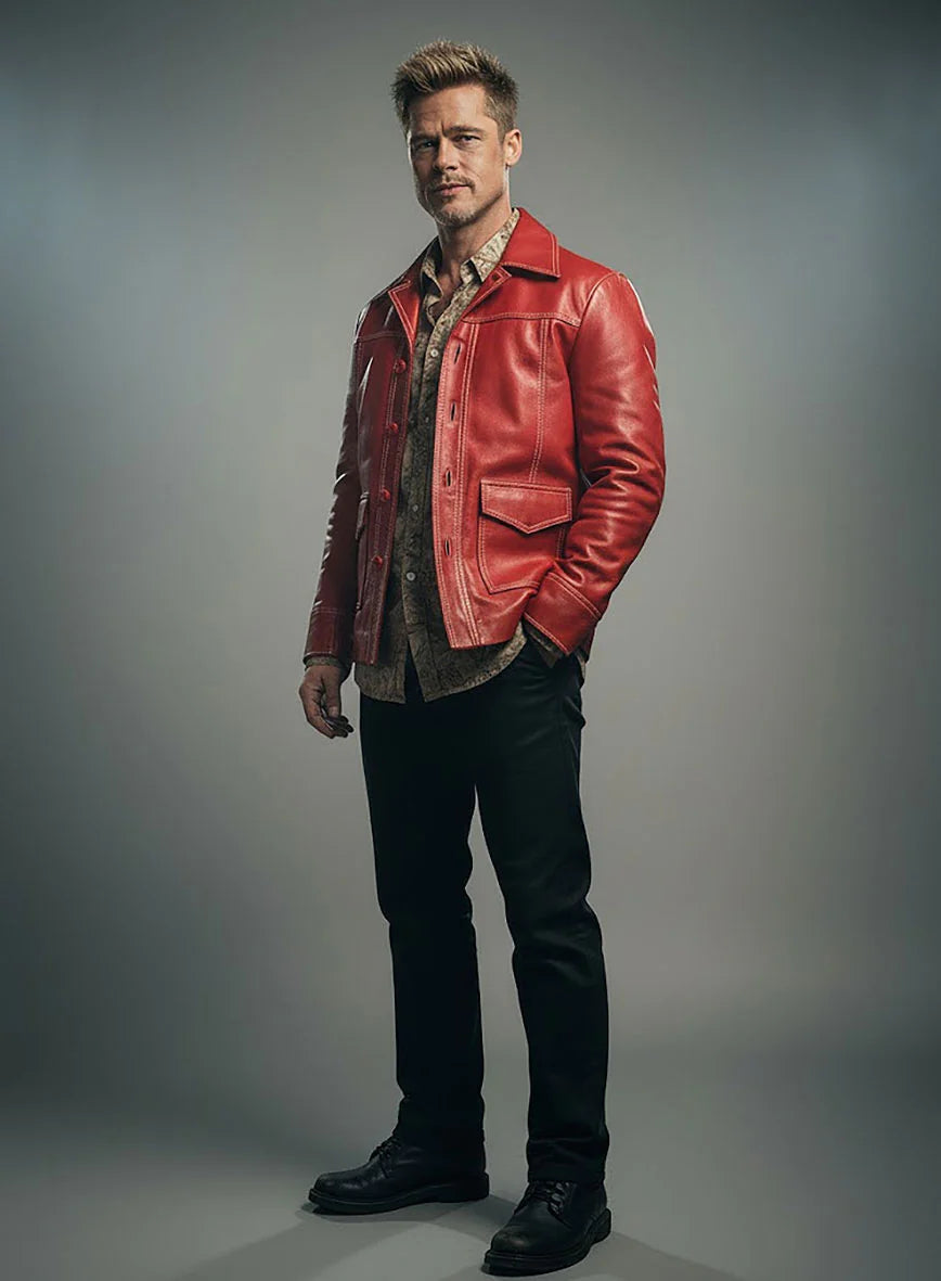 Brad Pitt Fight Club Leather Jacket