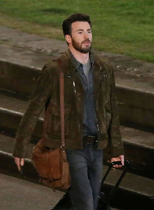 Chris Evans Ghosted Leather Jacket