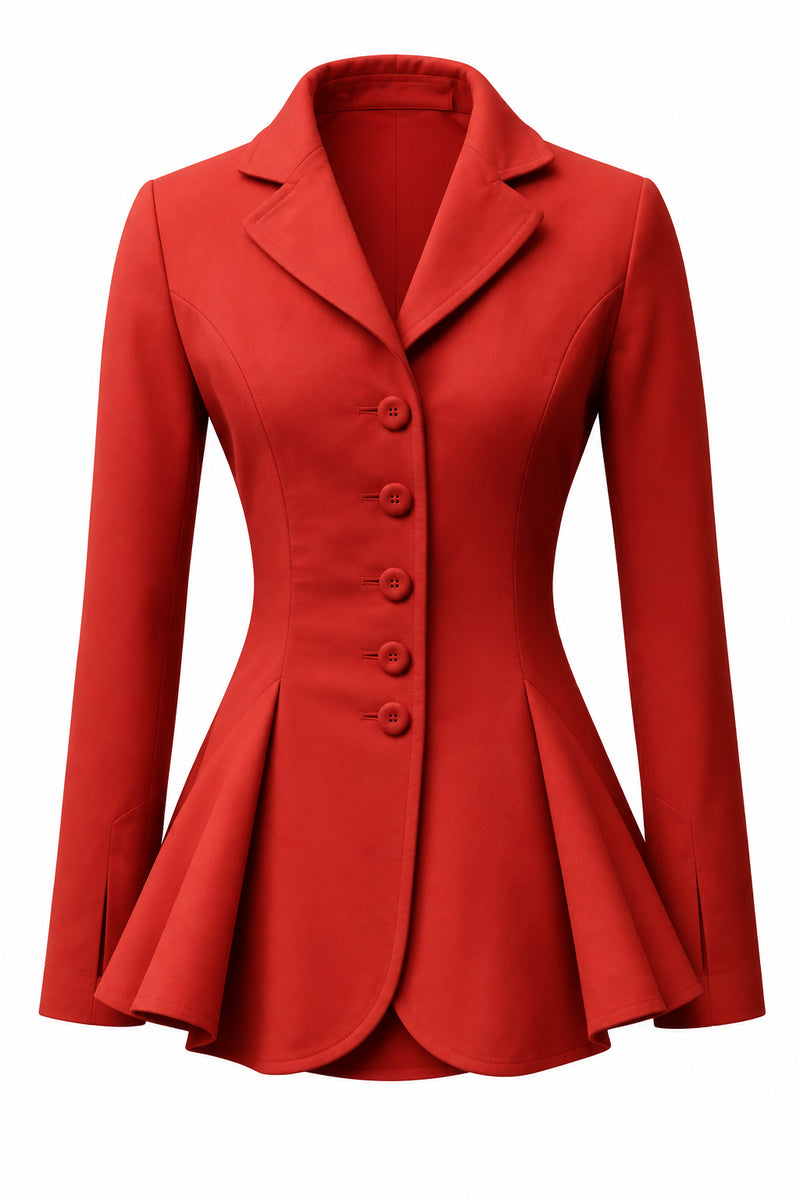 Women Red Cotton Coat – Stylish Casual Winter Outerwear