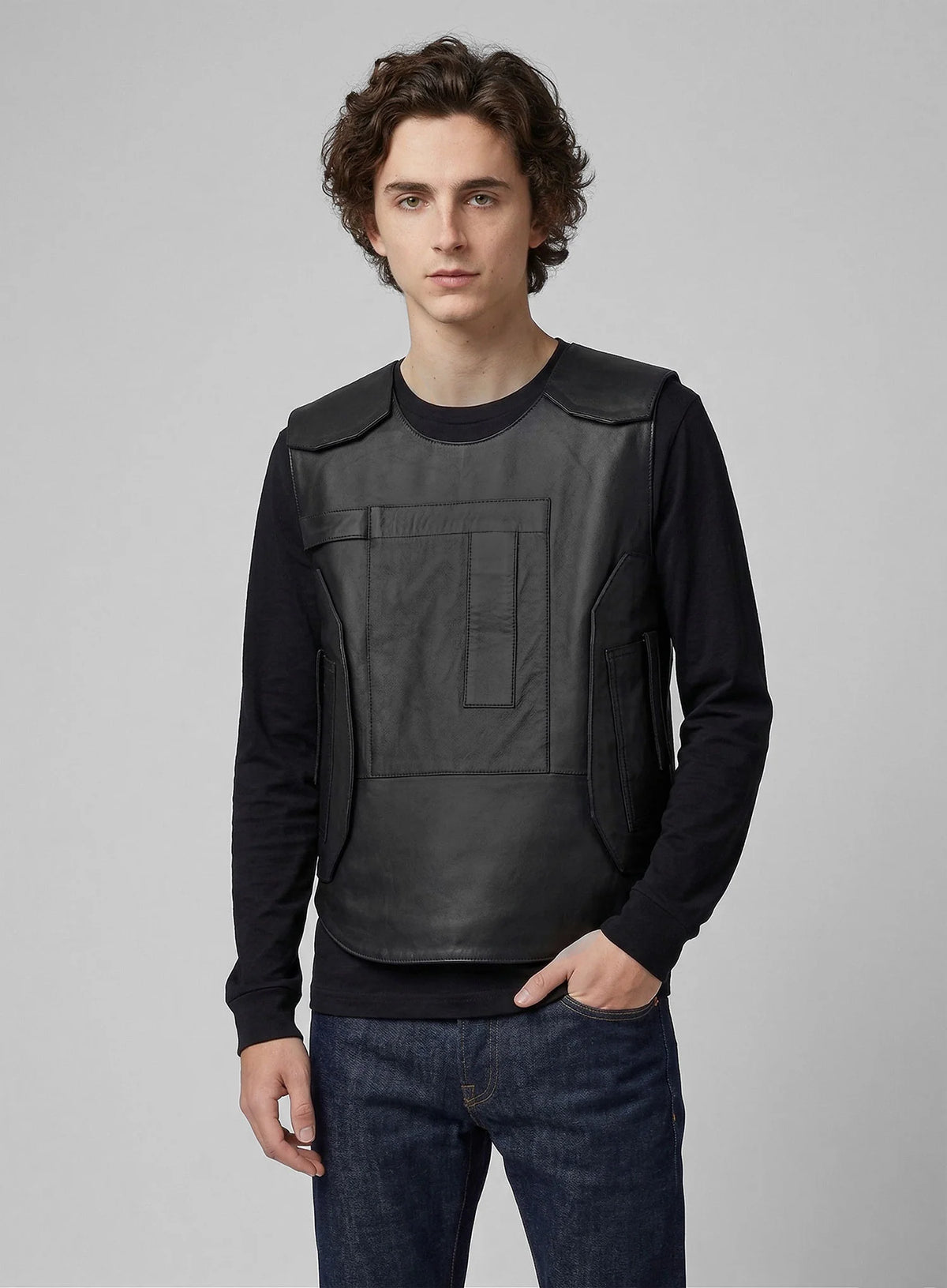 Timothee Chalamet Leather Vest