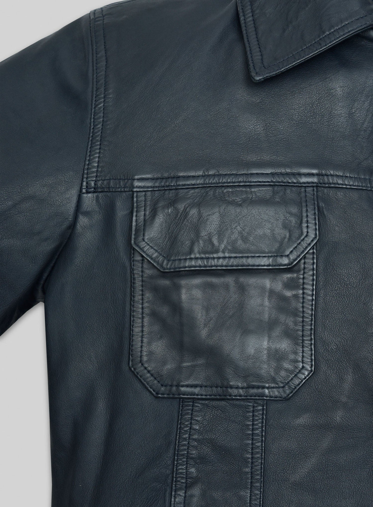 Winsor Blue Lucas Bravo Emily In Paris Lambskin Leather Jacket