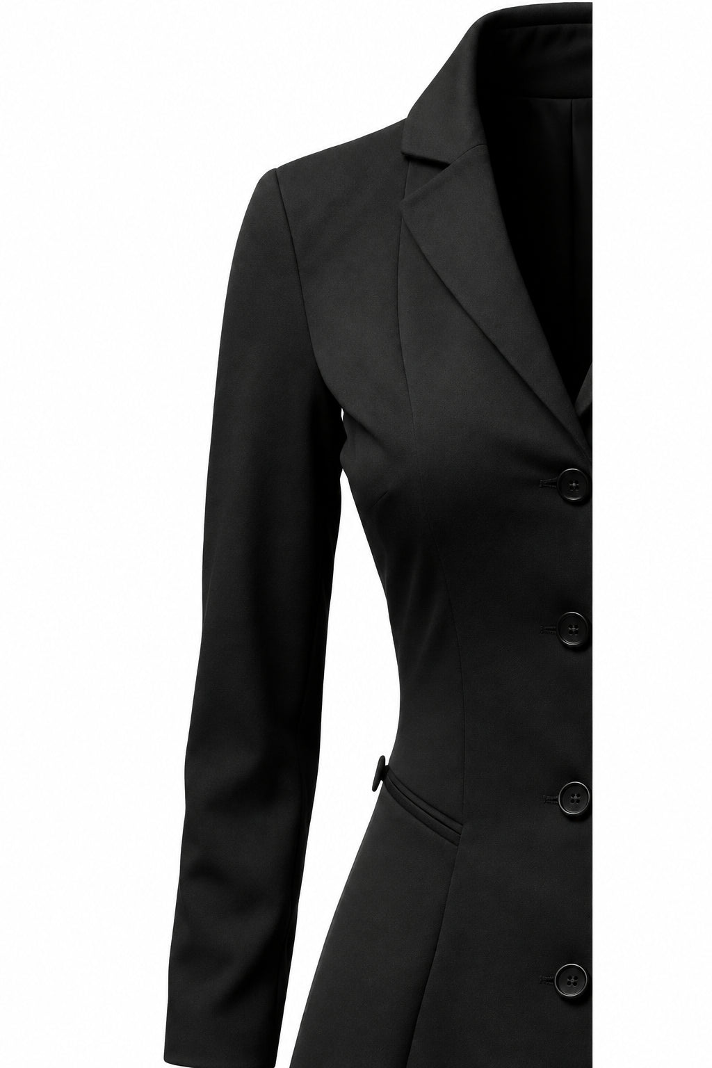 Women Black Cotton Coat – Stylish Classic Cotton Outerwear