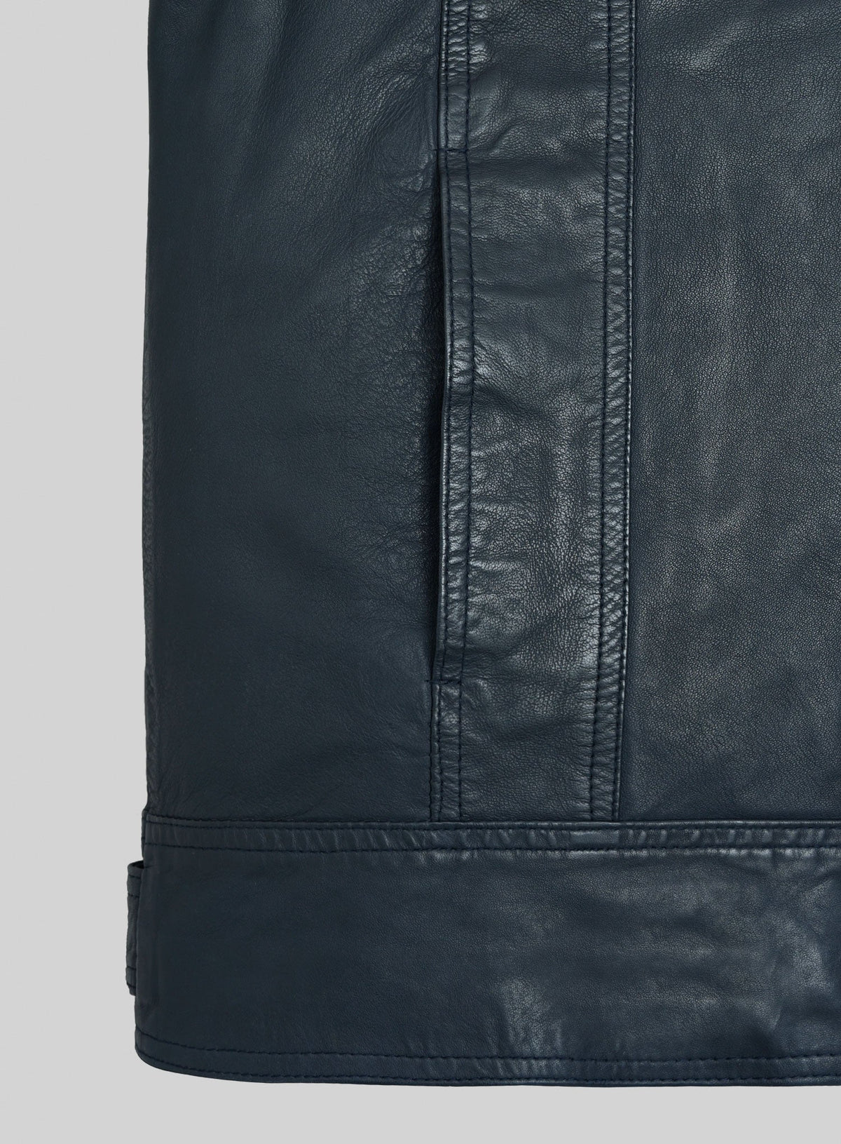 Winsor Blue Lucas Bravo Emily In Paris Lambskin Leather Jacket
