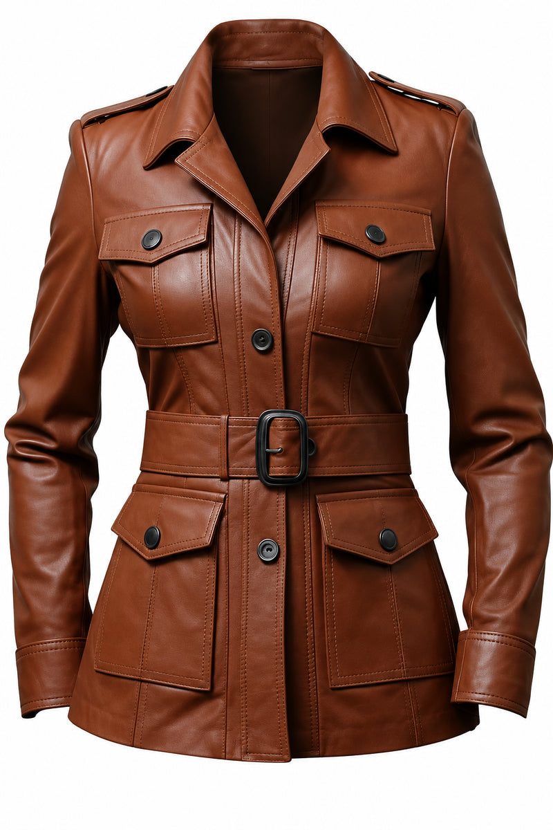 Women’s Brown Leather Coat – Elegant &amp; Timeless Outerwear