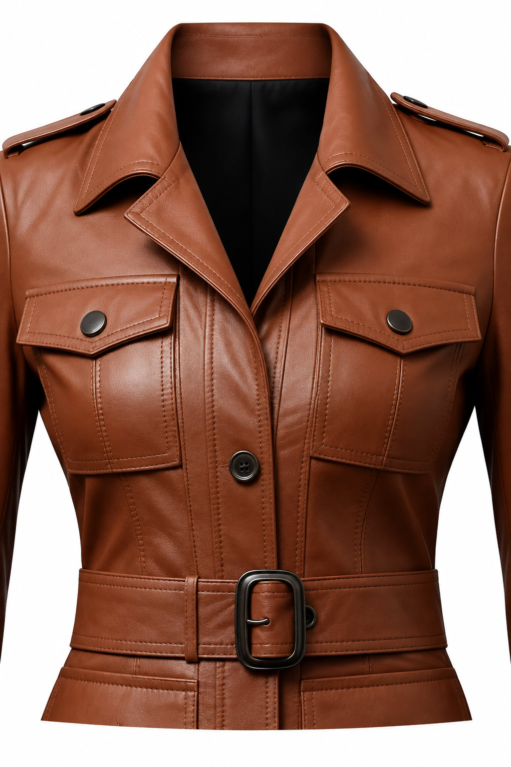 Women’s Brown Leather Coat – Elegant &amp; Timeless Outerwear