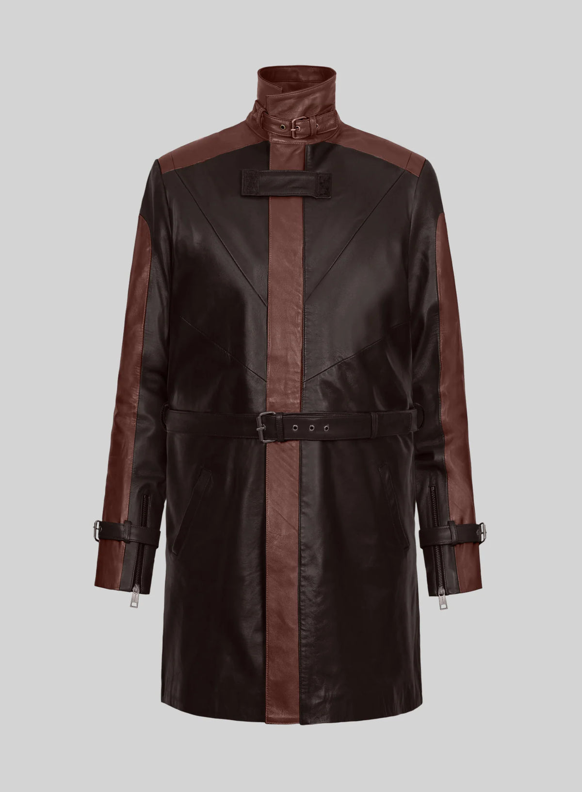 Brown Aiden Pearce Watch Dogs Leather Trench Coat