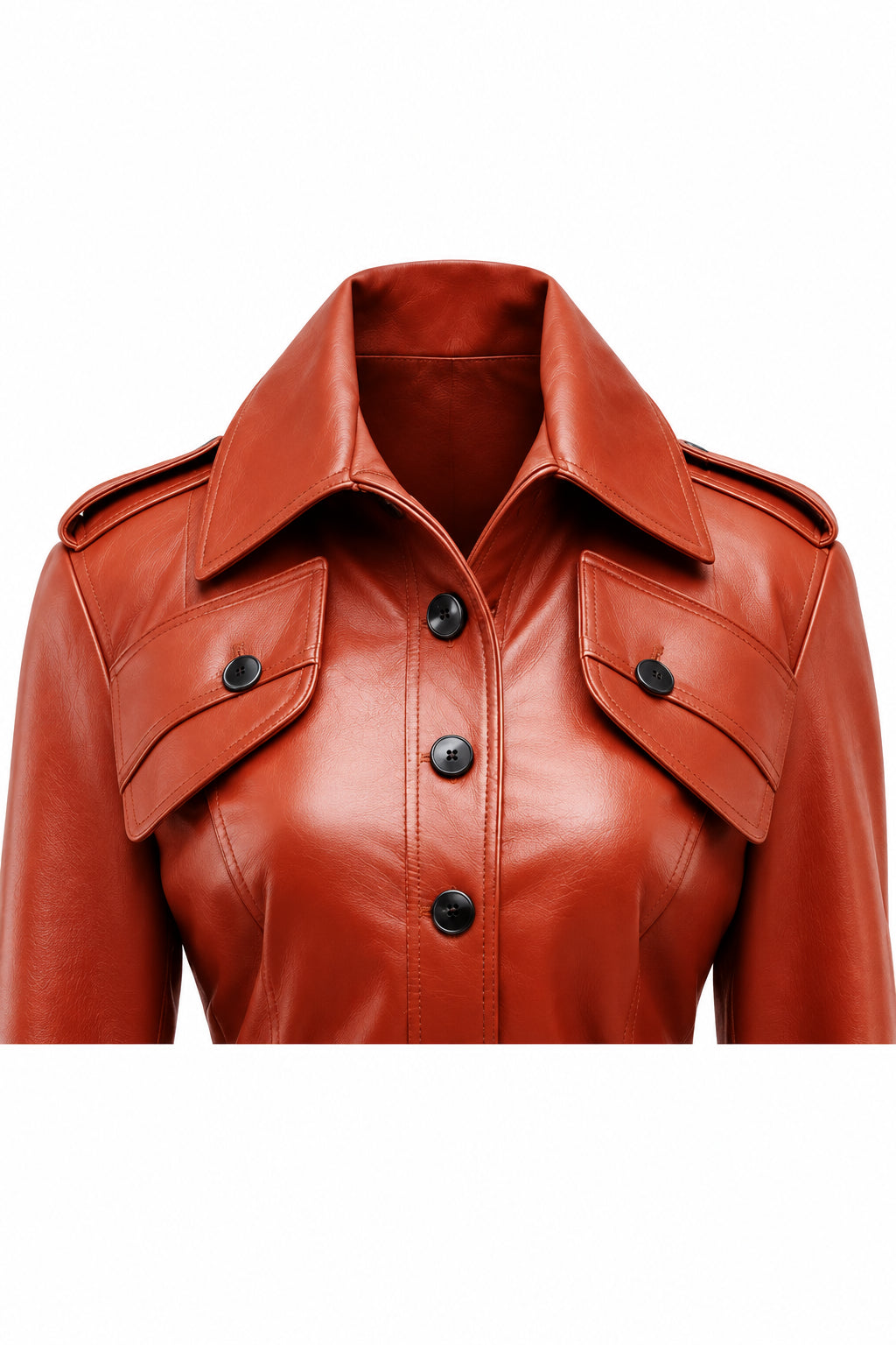 Women’s Red Leather Coat – Stylish &amp; Elegant