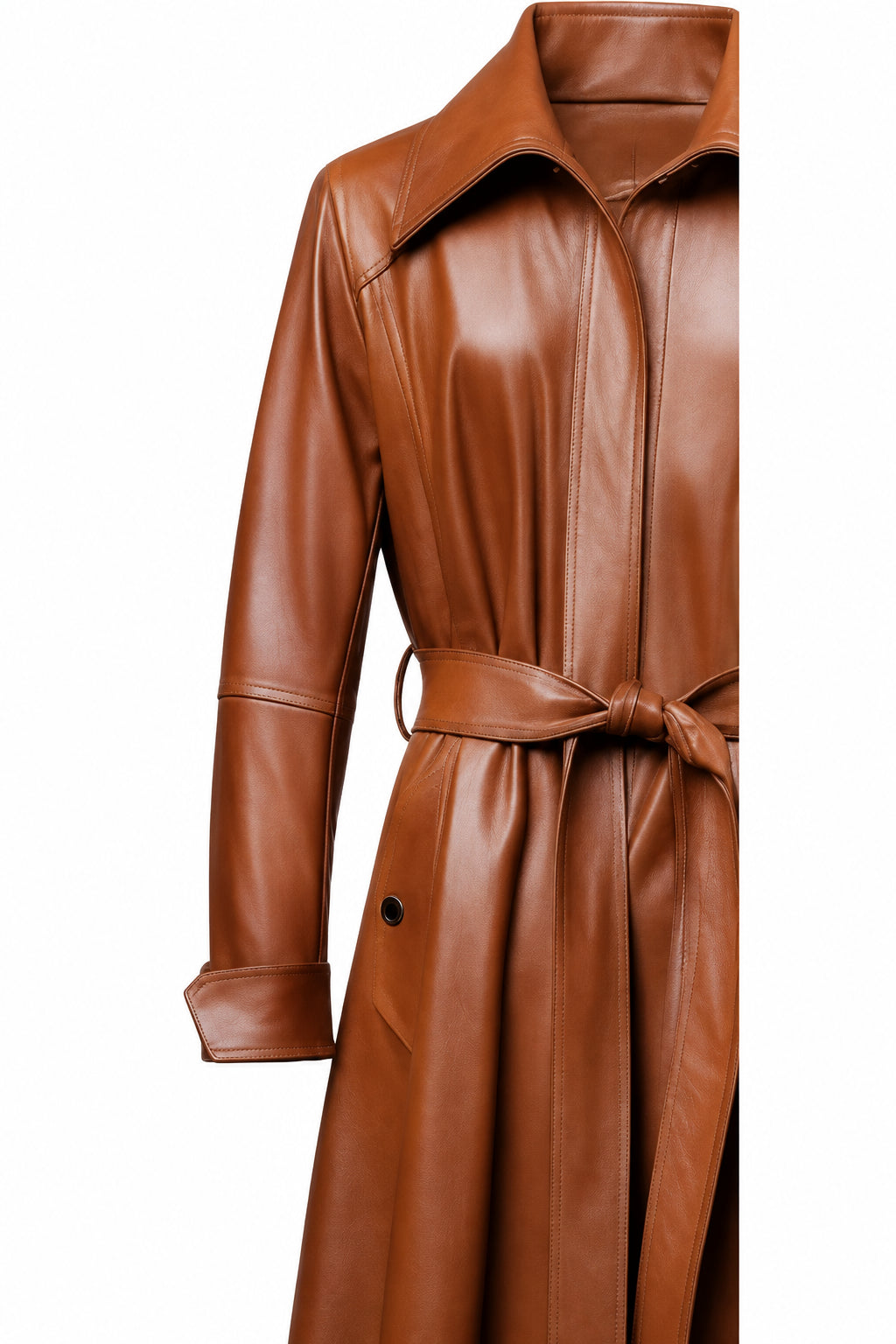Women’s Brownish Tan Leather Coat – Stylish &amp; Elegant