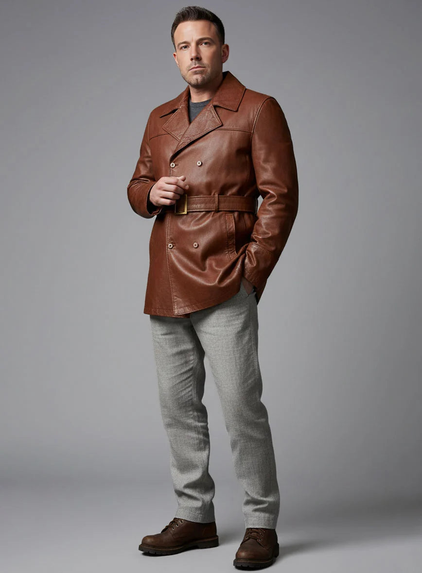 Ben Affleck Live By Night Leather Trench Coat