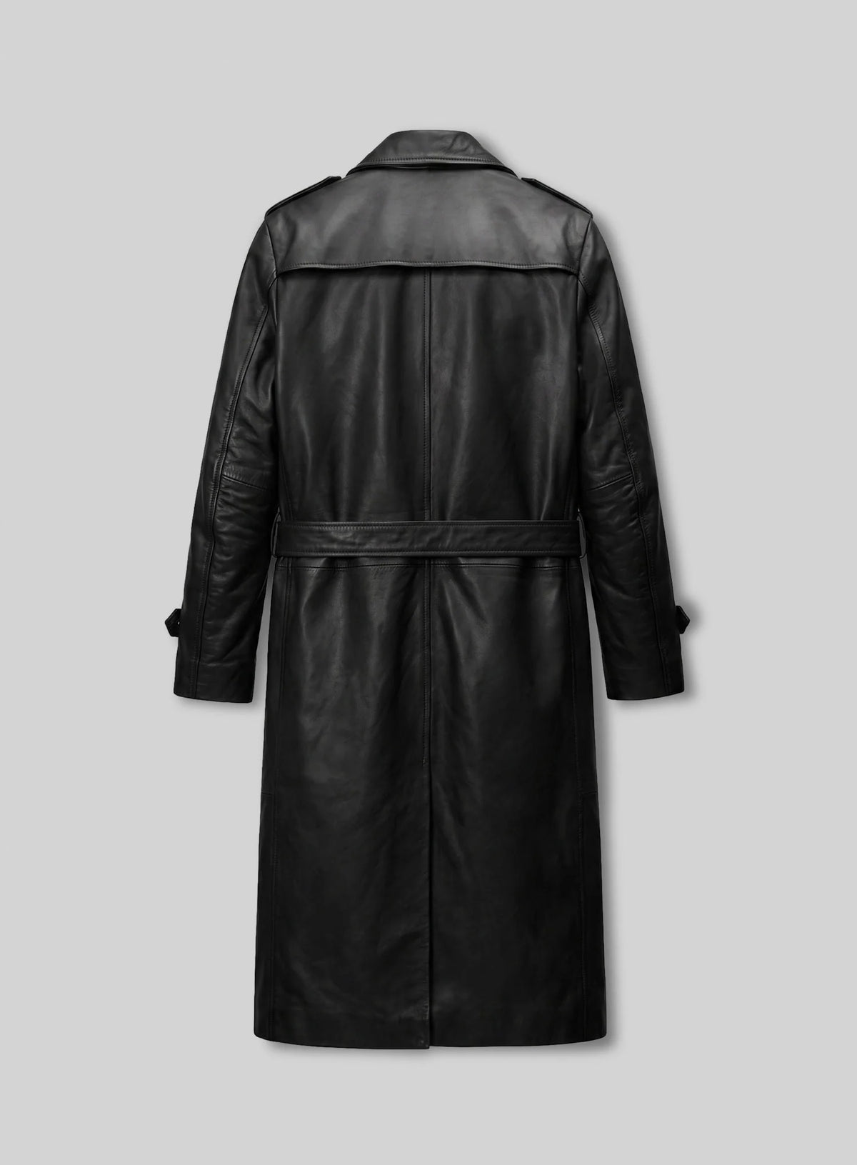 Samuel L. Jackson Shaft Leather Long Coat
