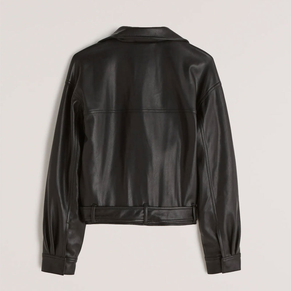 Womens Black RAF Sheepskin Shearling Aviator Motorbike Leather Jacket