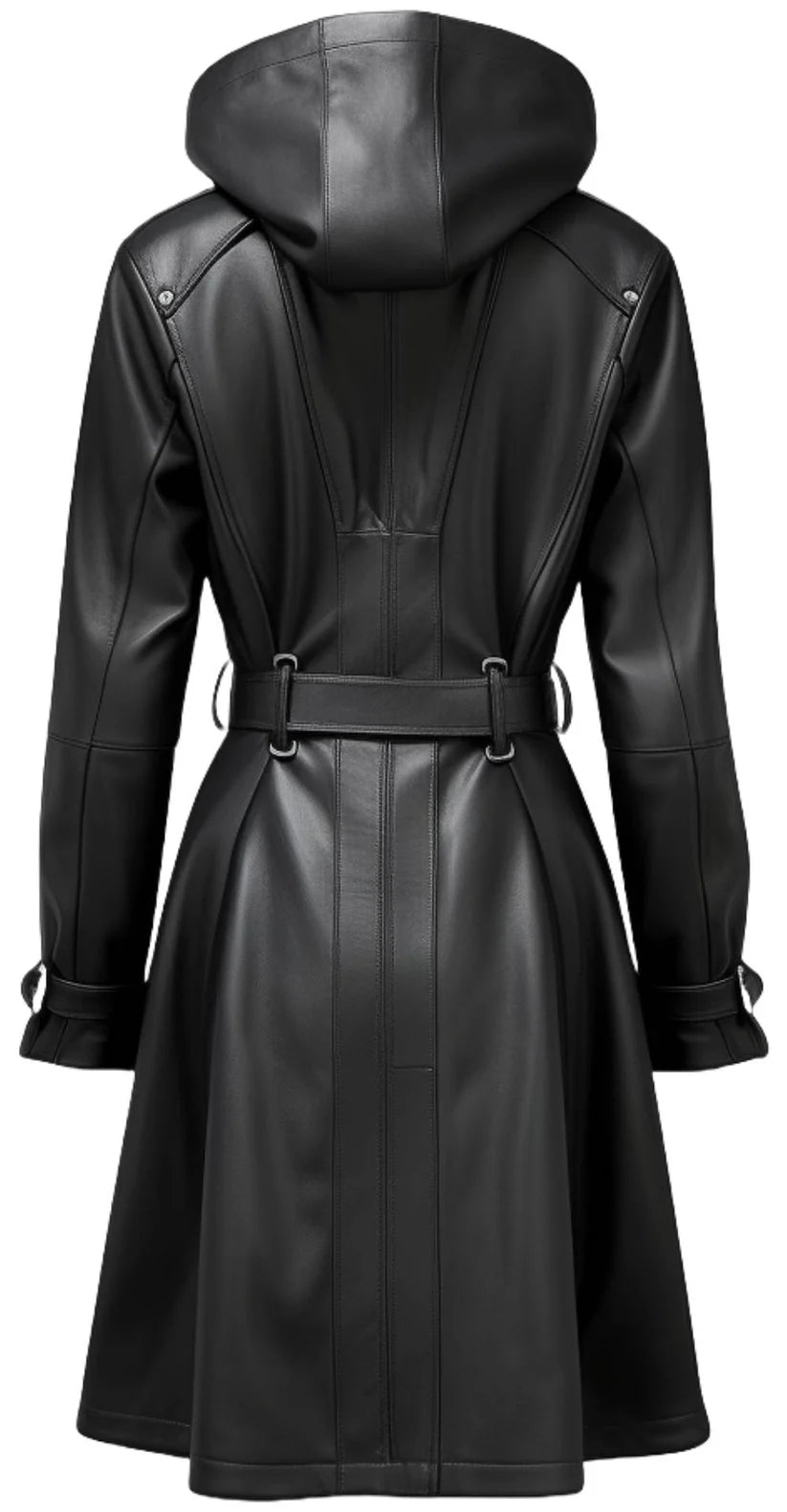 Women’s Black Hooded Leather Coat – Stylish &amp; Modern Winter Outerwear