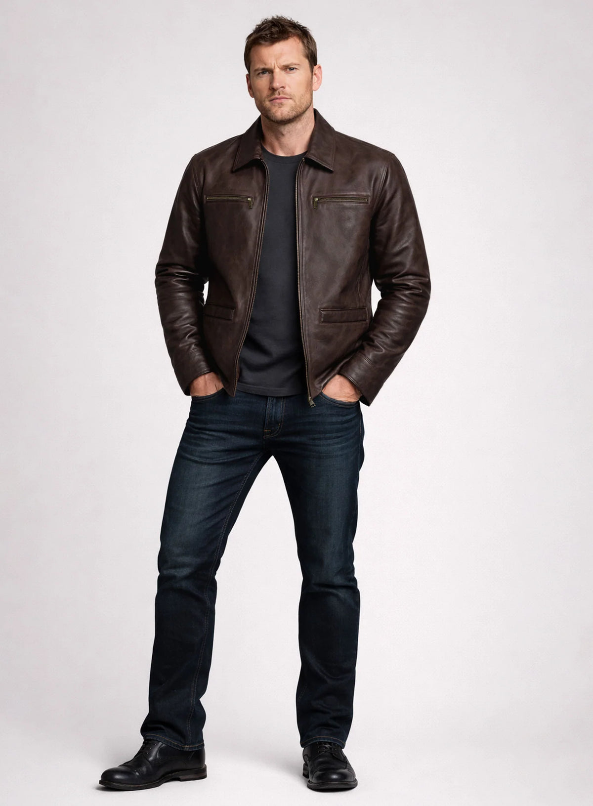 Sam Worthington Kidnapping Mr Heineken Leather Jacket