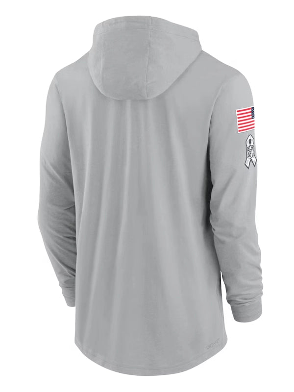 2024 Philadelphia Eagles Salute to Service Long Sleeve Hooded T-Shirt