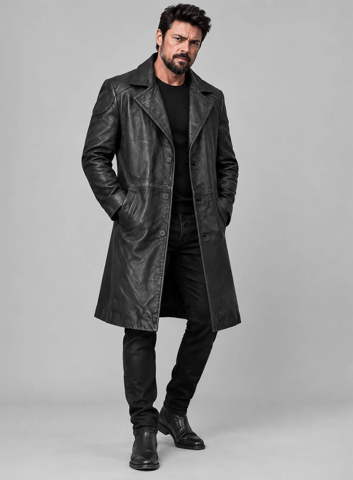 Karl Urban The Boys Leather Long Coat