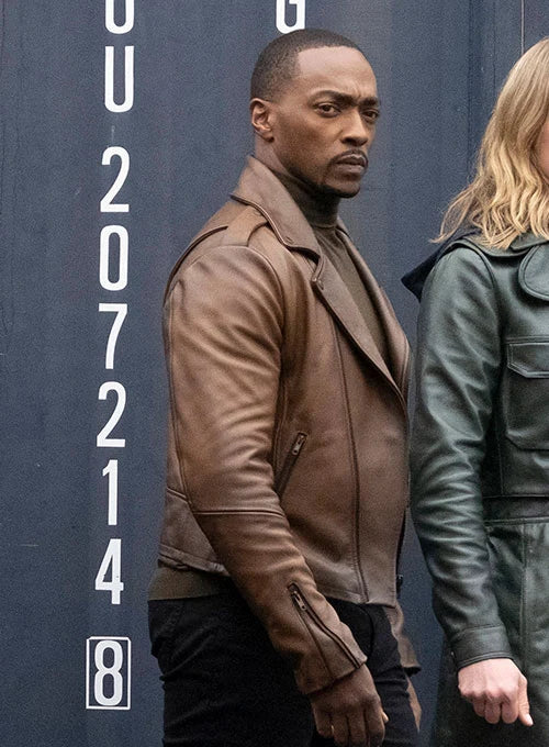 Anthony Mackie Falcon and The Winter Soldier Leather Jacket