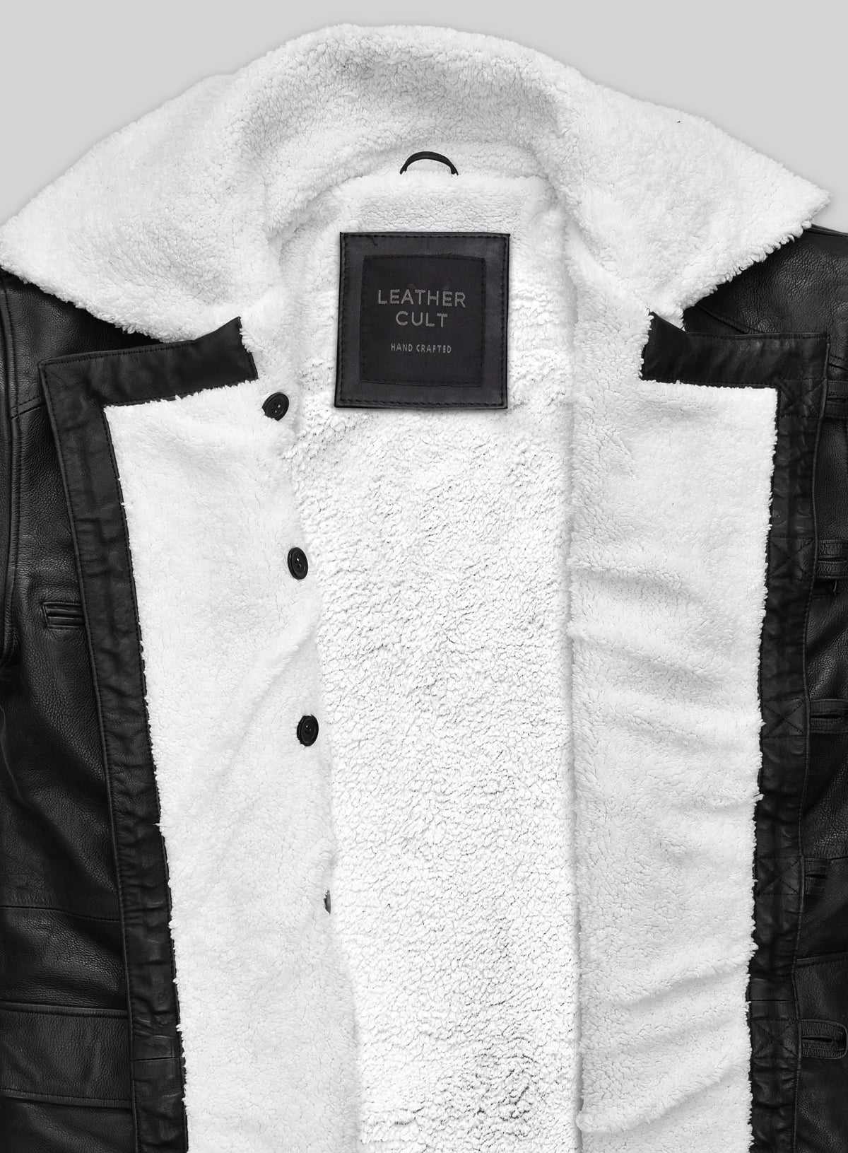 Thick Goat Black Washed &amp; Wax Tom Hardy Leather Coat