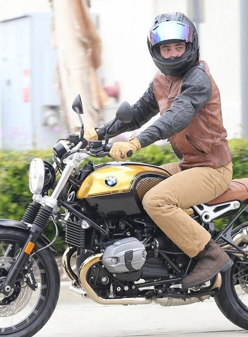 Ed Westwick Leather Trench Coat