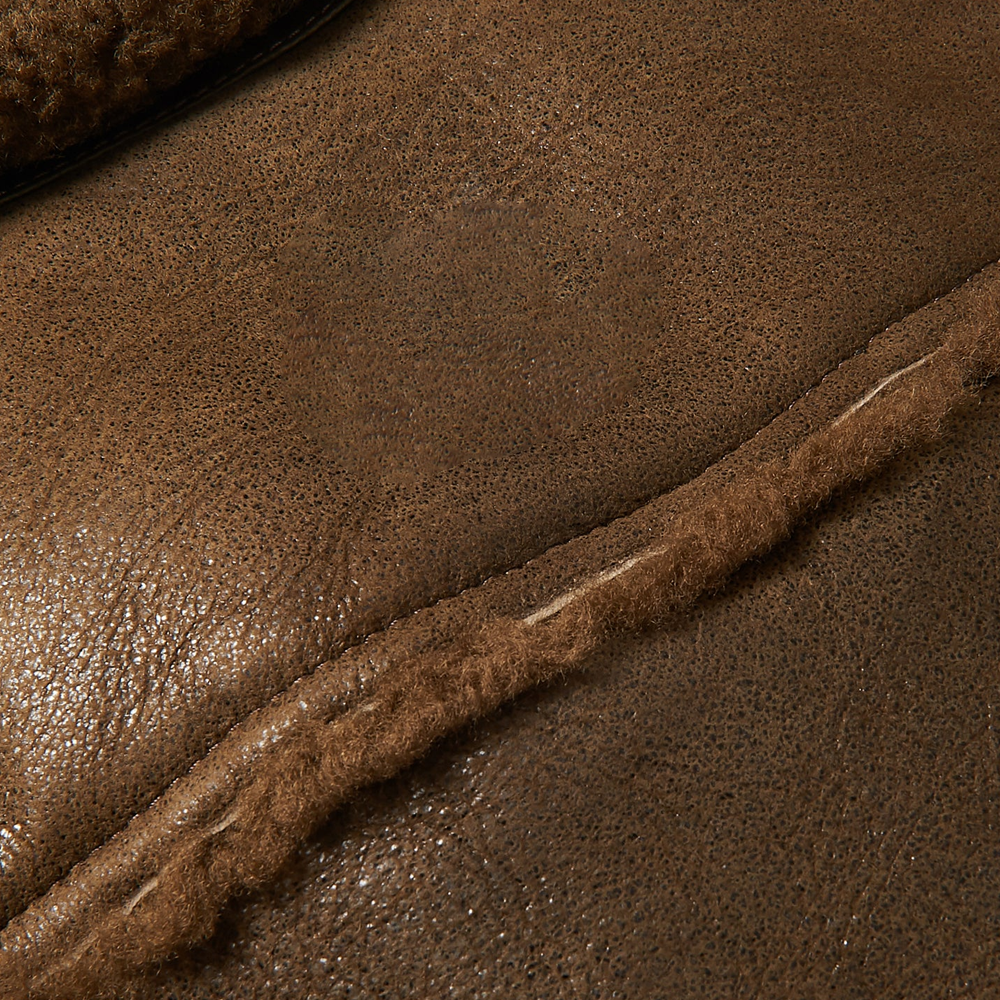 Mens B3 Real Brown Sheepskin Shearling Aviator Leather Bomber Flying Jacket