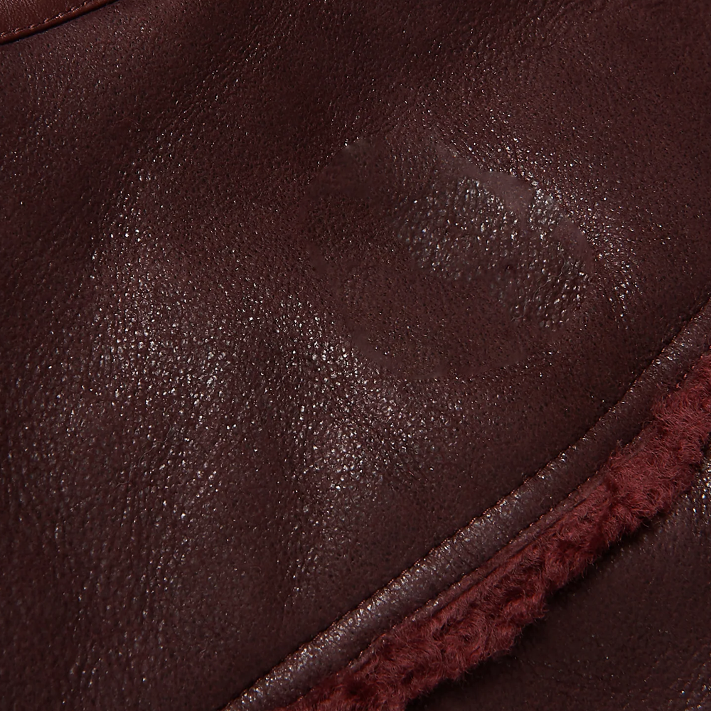 Real Brown Sheepskin Shearling B3 Aviator Leather Bomber Flying Jacket for Men