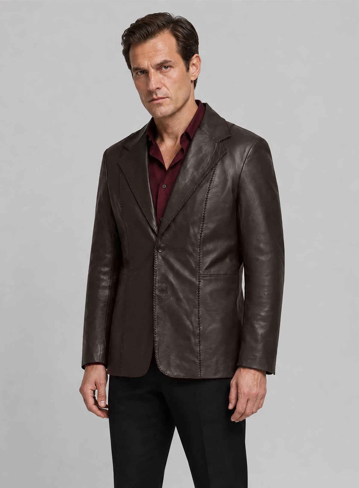 Michael Shannon Elvis &amp; Nixon Leather Blazer