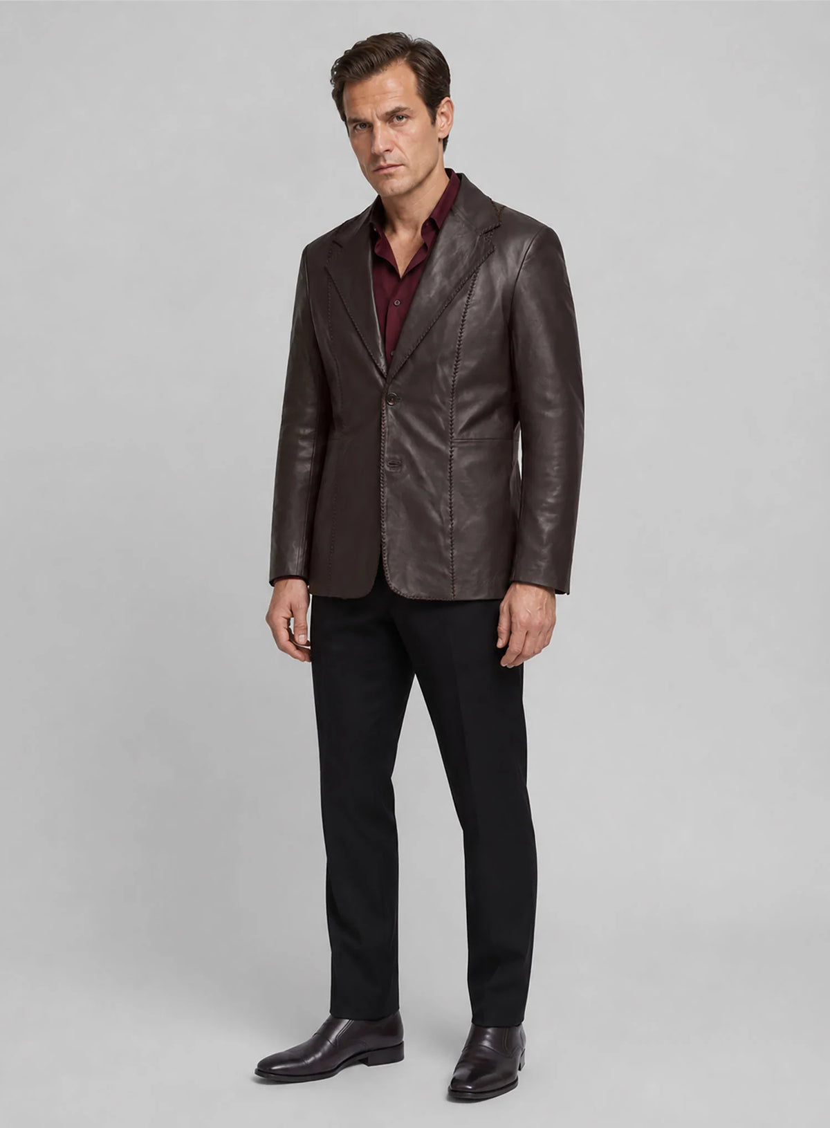 Michael Shannon Elvis &amp; Nixon Leather Blazer