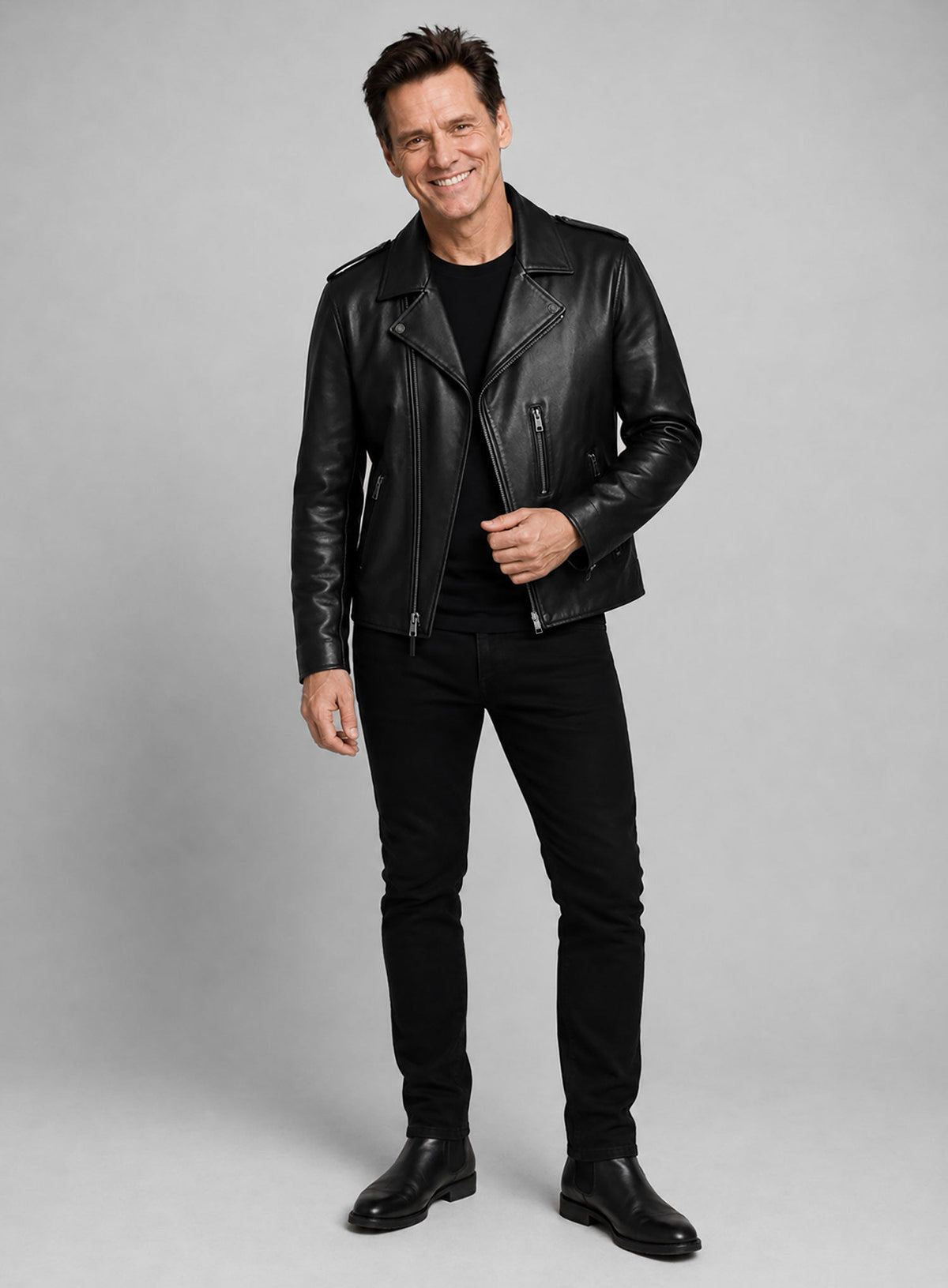 Jim Carrey Toronto International Film Festival Leather Jacket