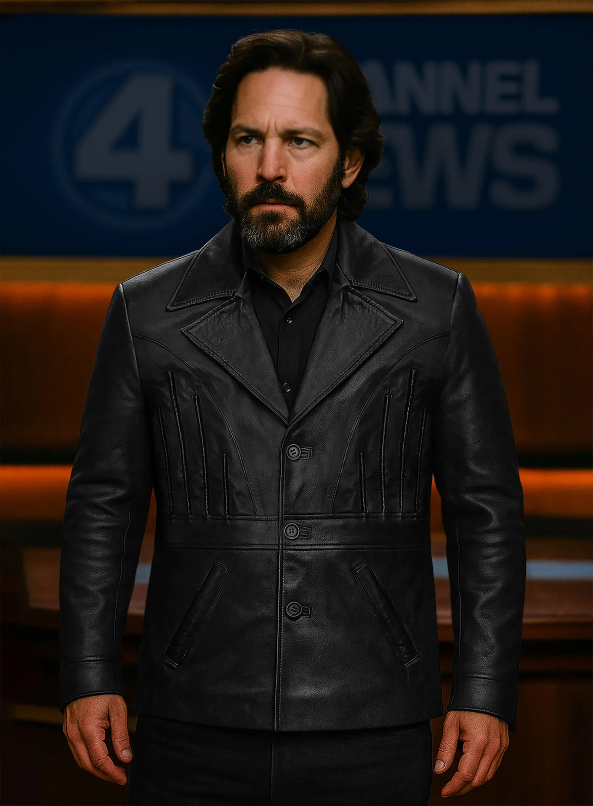 Paul Rudd Anchorman 2: The Legend Continues Leather Jacket