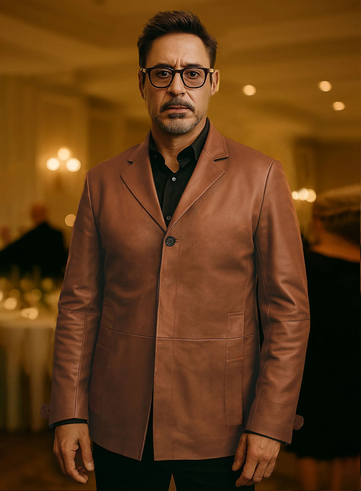 Robert Downey Jr Leather Blazer #2