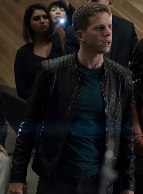 Stark Sands Minority Report Leather Jacket