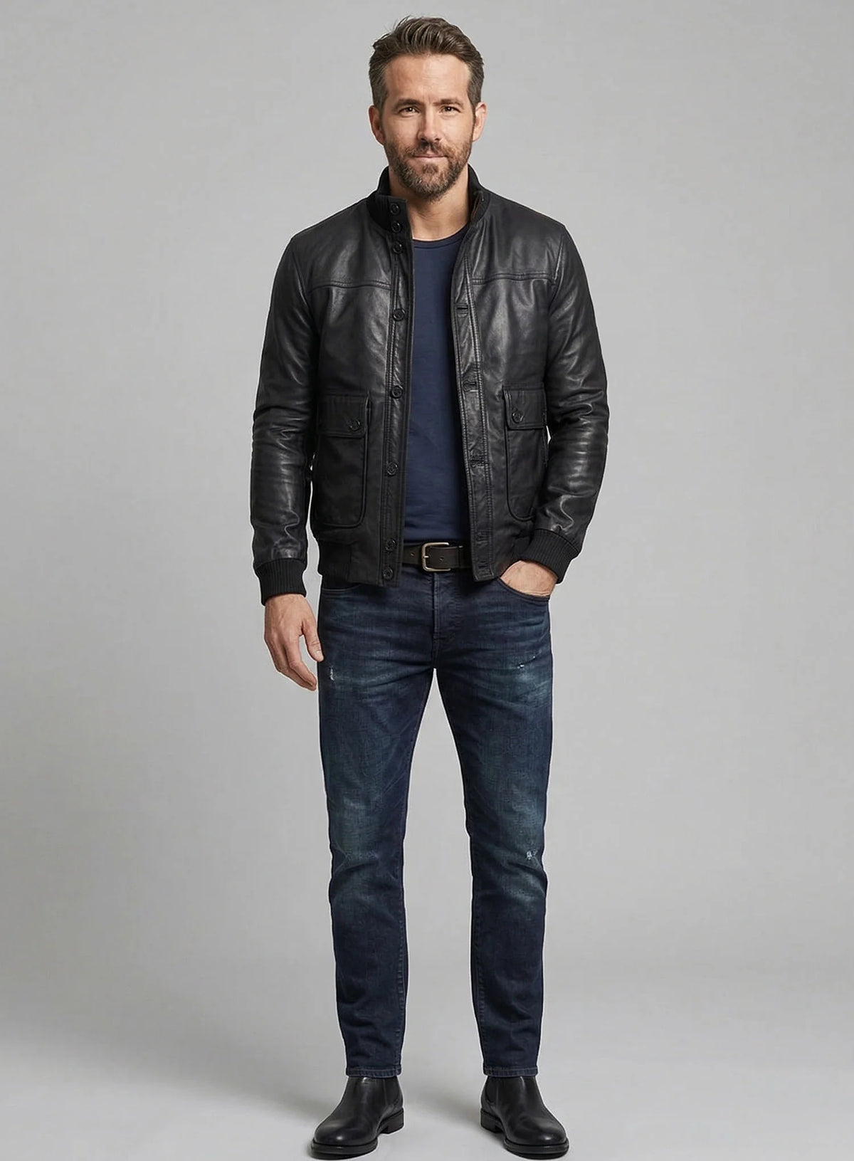 Ryan Reynolds Leather Jacket #4