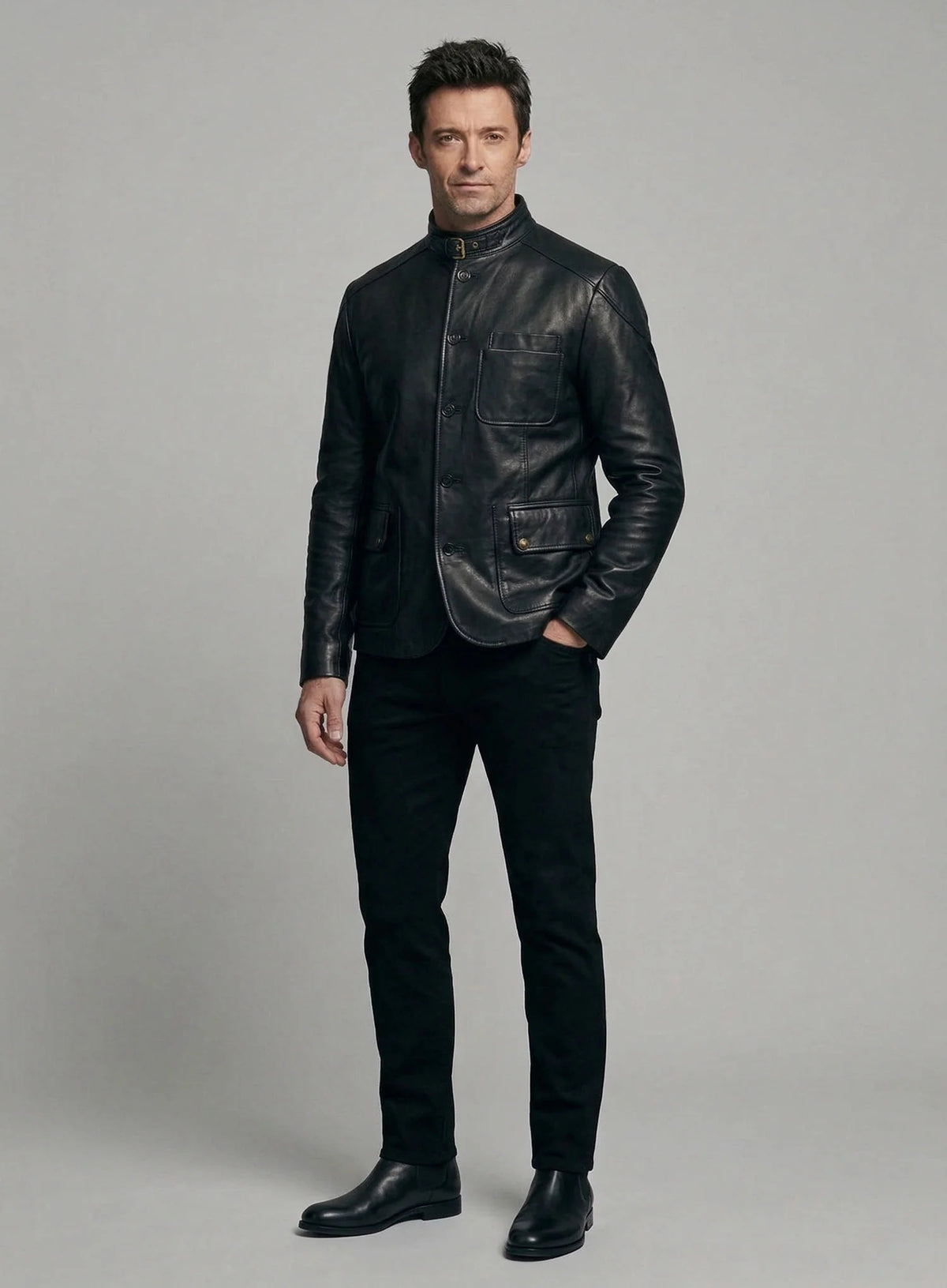 Hugh Jackman Real Steel Leather Jacket
