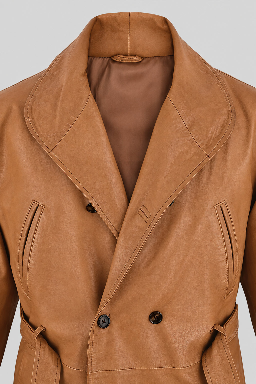 Brown Brad Pitt Legends of the Fall Leather Trench Coat