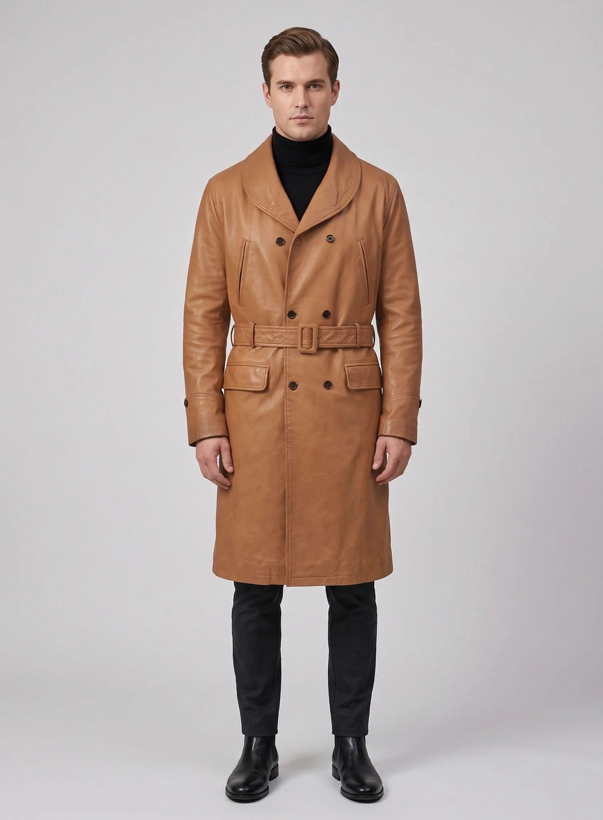 Brown Brad Pitt Legends of the Fall Leather Trench Coat