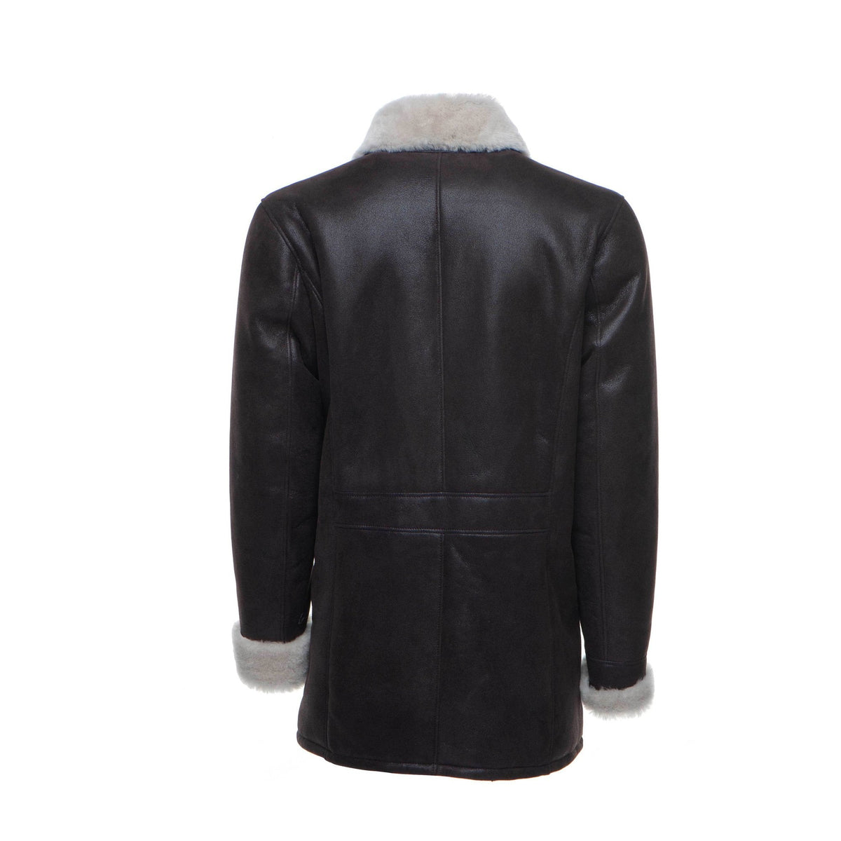 Jozefs 3/4 length brown shearling buttoned coat