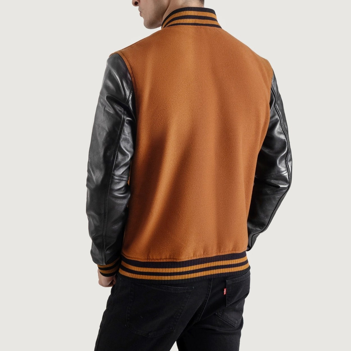 Brown & Black Varsity Letterman Jacket