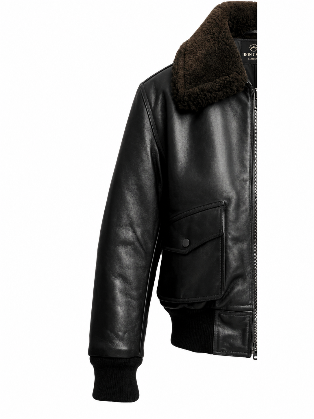 Men’s G1 Black Leather Flight Bomber Jacket