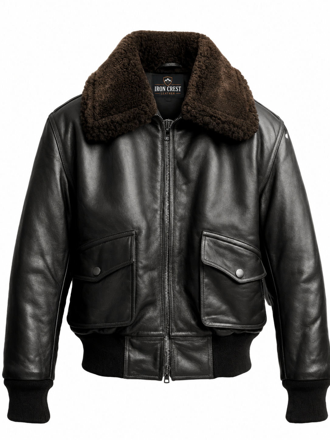 Men’s G1 Black Leather Flight Bomber Jacket