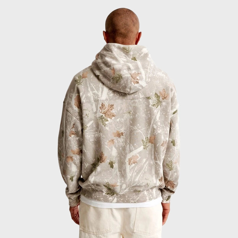 White Camo Abercrombie Essential Popover Hoodie