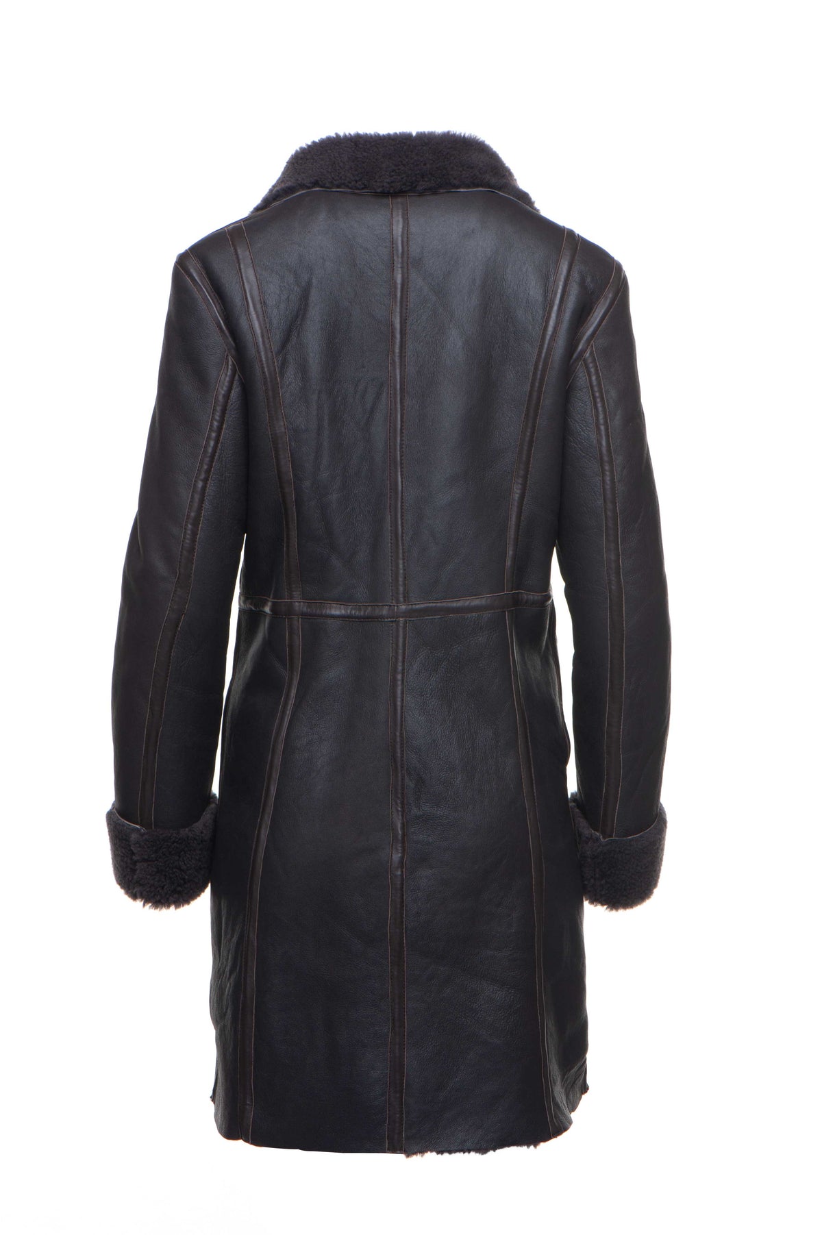 Shaunnas buttoned 3/4 length shearling coat