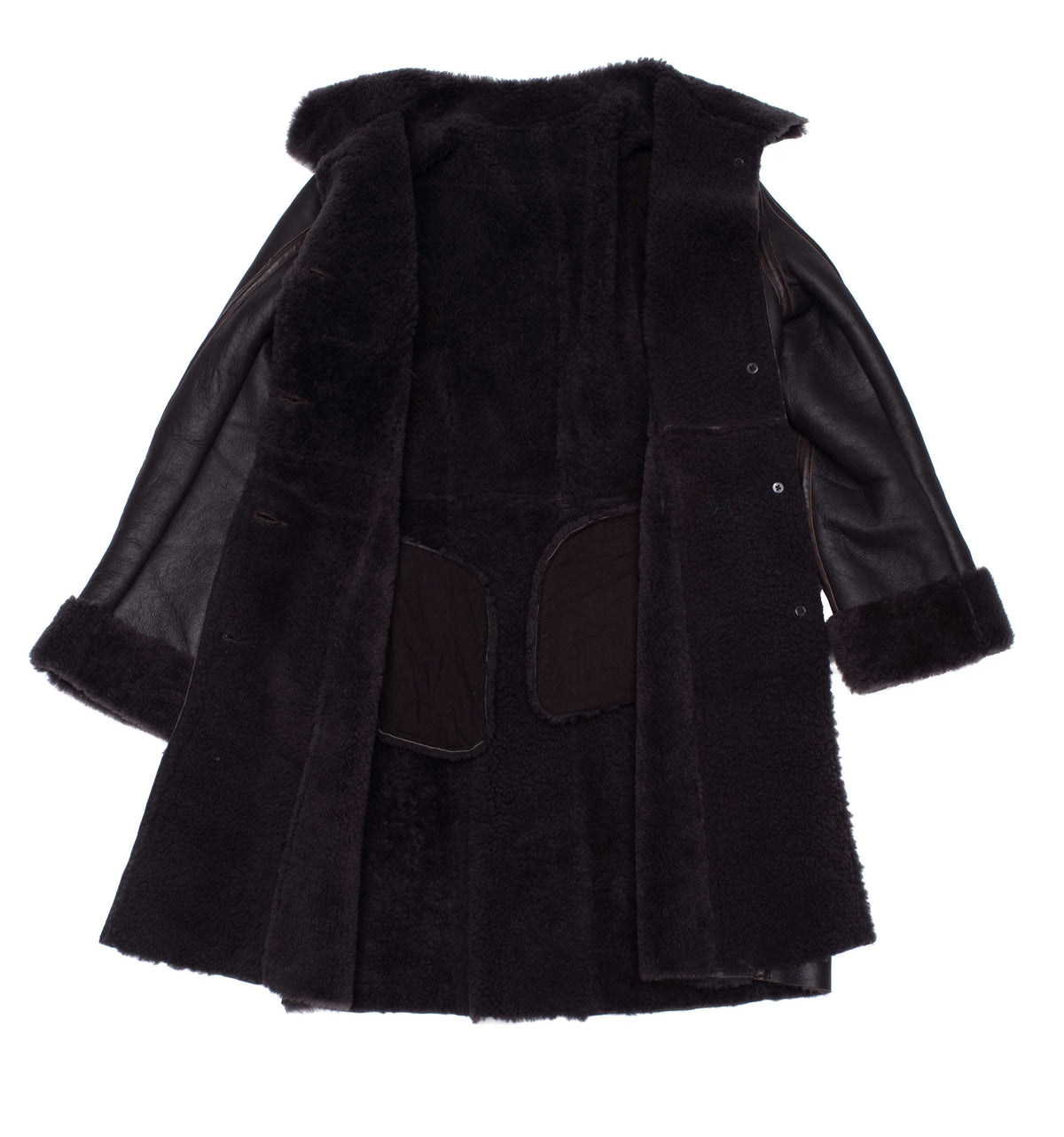 Shaunnas buttoned 3/4 length shearling coat