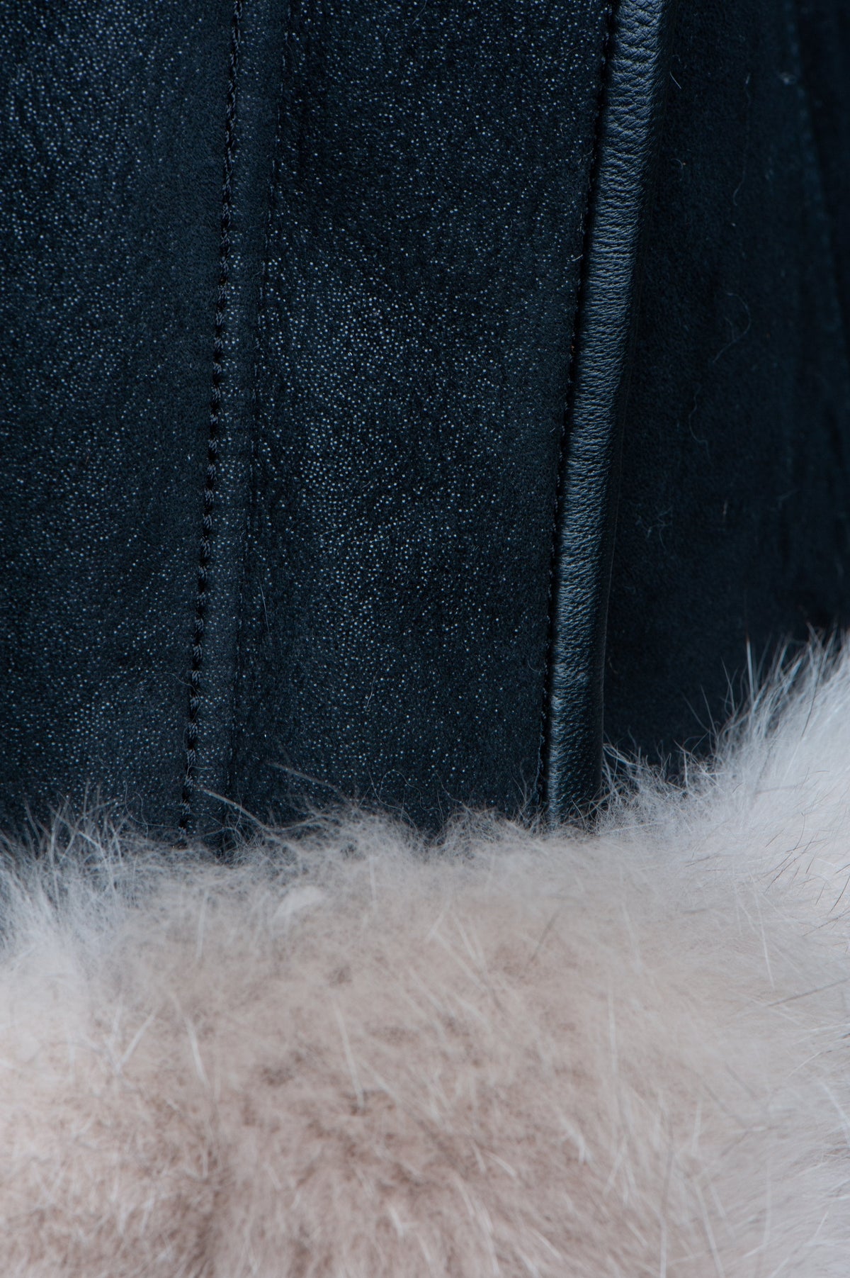Cecilys Black Shearling Sheepskin Jacket with Fox fur trim