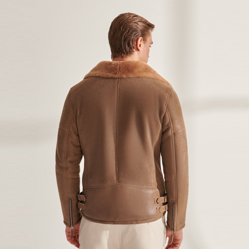 Mens B3 RAF Flying Airforce Shearling Aviator Jacket
