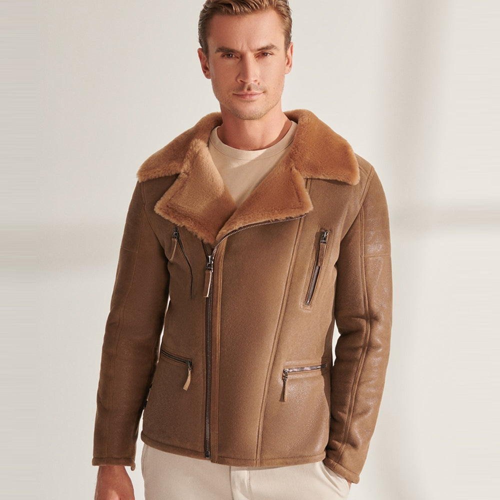Mens B3 RAF Flying Airforce Shearling Aviator Jacket
